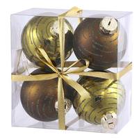 Vickerman 3" Olive Glitter Ball Ornament (4 pack)
