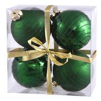 Vickerman 3" Emerald Glitter Ball Ornament (4 pack)