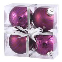 Vickerman 3" Plum Glitter Ball Ornament (4 pack)