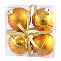 Vickerman 3" Antique Gold Glitter Ball Ornament (4 pack)