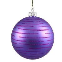 Vickerman 4.75" Purple Glitter Ball Ornament (2 pack)