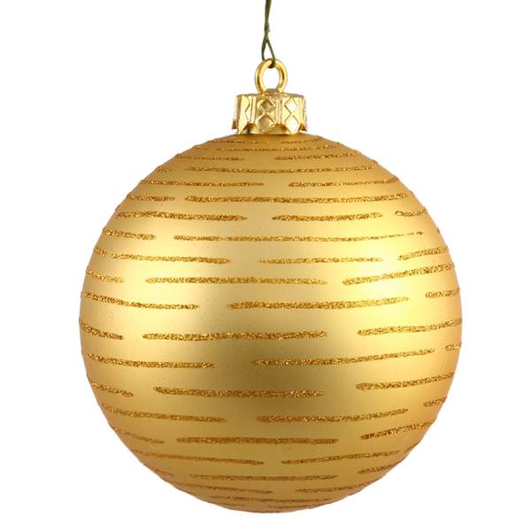 4.75" Gold Glitter Ball Ornament (2 pack)