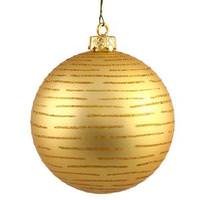 Vickerman 4.75" Gold Glitter Ball Ornament (2 pack)