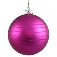 Vickerman 4.75" Magenta Glitter Ball Ornament (2 pack)