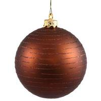 Vickerman 4.75" Mocha Matte Glitter Ball Ornament (2 pack)
