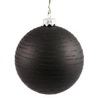 Vickerman 4.75" Black Glitter Ball Ornament (2 pack)