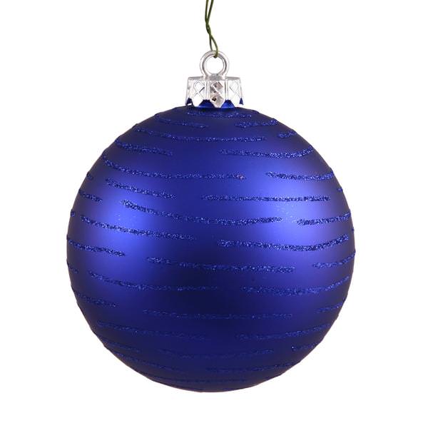 4.75" Cobalt Glitter Ball Ornament (2 pack)