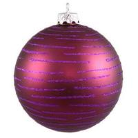 Vickerman 4.75" Plum Matte Glitter Ball Ornament (2 pack)