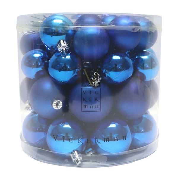 1.5" / 2" Blue Shiny Matte Ball Ornament (50 pack)