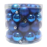 Vickerman 1.5" / 2" Blue Shiny Matte Ball Ornament (50 pack)
