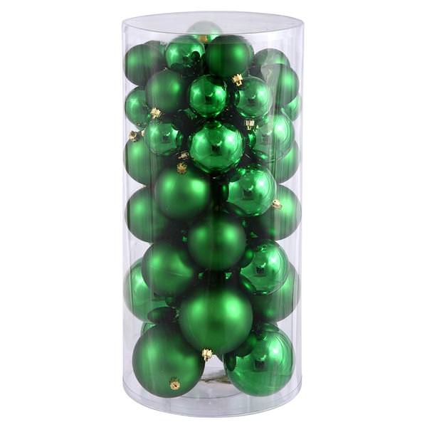 1.5" - 2" Green Shiny Matte Ball Ornament (50 pack)