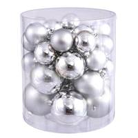 View 1.5" - 2" Silver Shiny Matte Ball Ornament (50 pack)