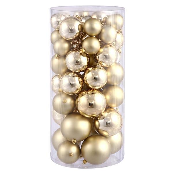 1.5" - 2" Gold Shiny Matte Ball Ornament (50 pack)