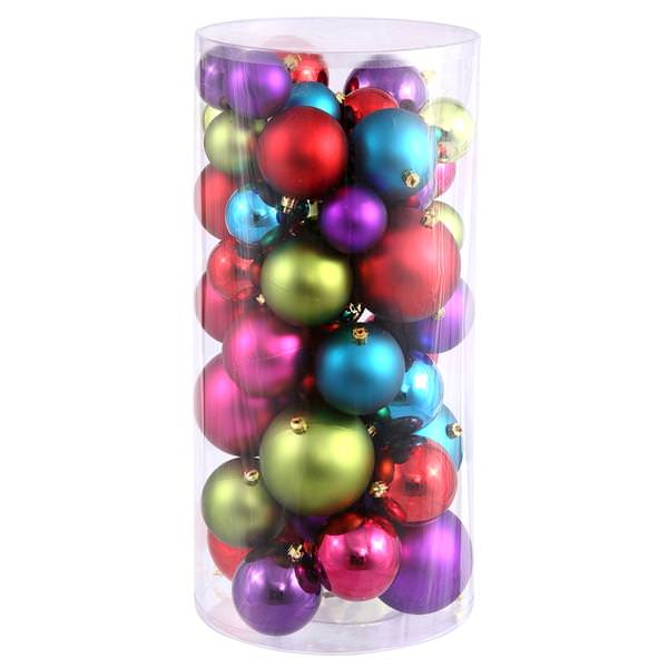 2.4" / 3" / 4" Multi-Color Shiny Matte Ball Ornament (50 pack)