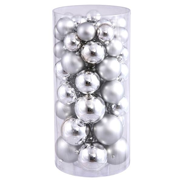 2.4" / 3" / 4" Silver Shiny Matte Ball Ornament (50 pack)