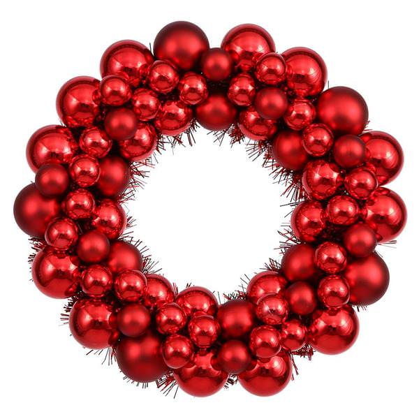 12" Red Colored Ball Ornament