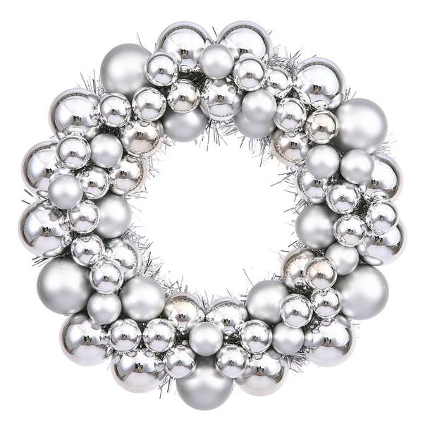12" Silver Colored Ball Ornament