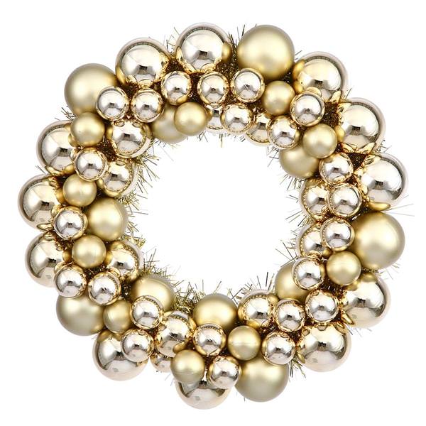 12" Gold Colored Ball Ornament