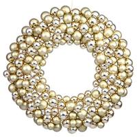 Vickerman 24" Gold Colored Ball Ornament Wreath