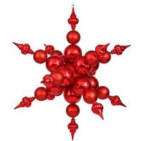 Vickerman 39" Red Shiny Glitter Radical Snowflake Ornament
