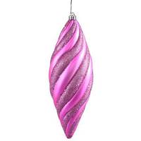 Vickerman 8" Orchid Matte Glitter Spiral Drop Ornament (3 pack)