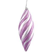 Vickerman 8" Lavender Matte Glitter Spiral Drop Ornament (3 pack)