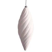 Vickerman 12" White Matte Glitter Spiral Drop Ornament (3 pack)
