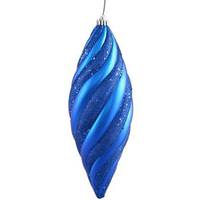 Vickerman 12" Blue Matte Glitter Spiral Drop Ornament (3 pack)