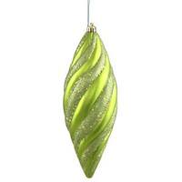Vickerman 12" Lime Matte Glitter Spiral Drop Ornament (3 pack)