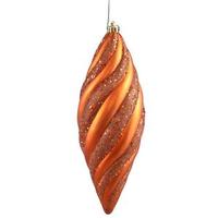 Vickerman 12" Burnished Orange Matte Glitter Spiral Drop Ornament (3 pack)