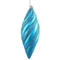 Vickerman 12" Baby Blue Matte Glitter Spiral Drop Ornament (3 pack)