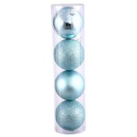 View 2.4" Baby Blue Shiny Matte Glitter Sequin Ball Ornament (24 pack)