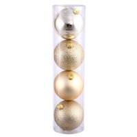 View 2.4" Champagne Shiny Matte Glitter Sequin Ball Ornament (24 pack)