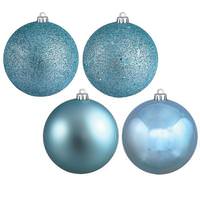 View 3" Baby Blue Shiny Matte Glitter Sequin Ball Ornament (16 pack)