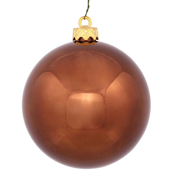 4" Chocolate Shiny Ball Ornament