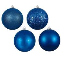 View 4.75" Blue 4 Finish Ball Ornament (4 pack)