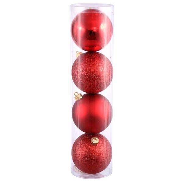 4.75" Red 4 Finish Ball Ornament (4 pack)