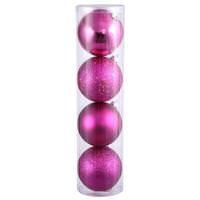 Vickerman 4.75" Magenta 4 Finish Ball Ornament (4 pack)