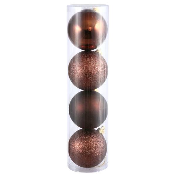 4.75" Chocolate 4 Finish Ball Ornament (4 pack)