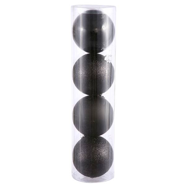 4.75" Black 4 Finish Ball Ornament (4 pack)