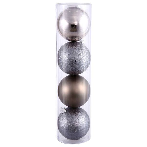 4.75" Pewter 4 Finish Ball Ornament (4 pack)