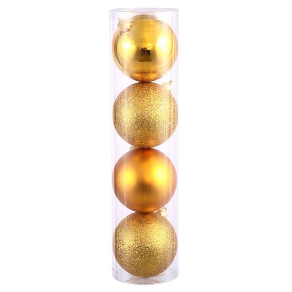 4.75" Antique Gold 4 Finish Ball Ornament (4 pack)