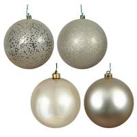 View 4.75" Champagne 4 Finish Ball Ornament (4 pack)