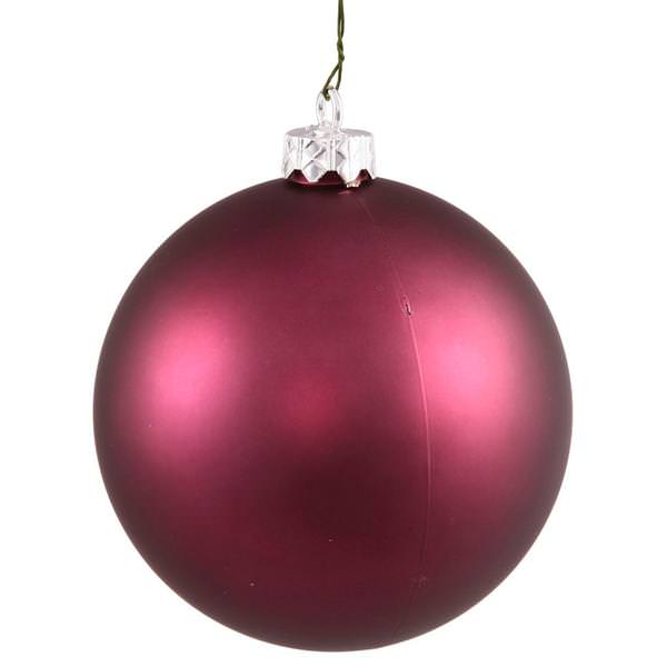12" Plum Matte Ball Ornament