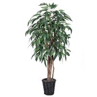 Vickerman 7' Artificial Mango Executive Tree in Dark Brown Rattan Basket