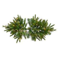 View 36" Artificial Cashmere Pine Swag Garland Battery Operated 30 Warm White Italian LED Lights