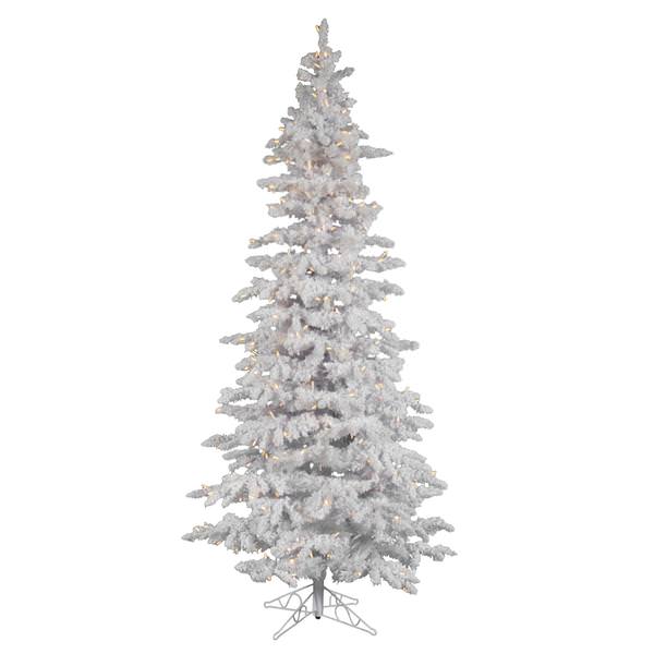 6.5' X 39" Flocked White Slim 300 Warm White Italian LED Lights