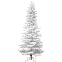 Vickerman 7.5' x 43" Artificial Flocked White Spruce Slim
