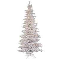 Vickerman 9' X 49" Artificial Flocked White Slim 550 Clear Lights