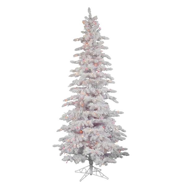 9' X 49" Artificial Flocked White Slim 550 Multi-Color Italian LED Lights